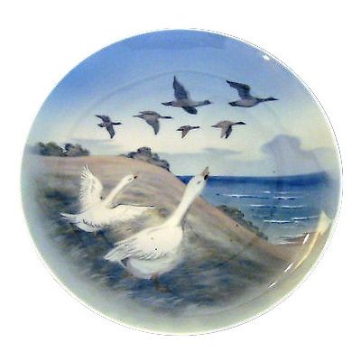 Royal Copenhagen / piatto oche / bianco, blu / porcellana