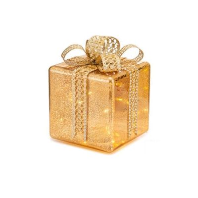 Palais Royal / Regalo di Natale decorativo dorato 18 cm / vetro con led incluso