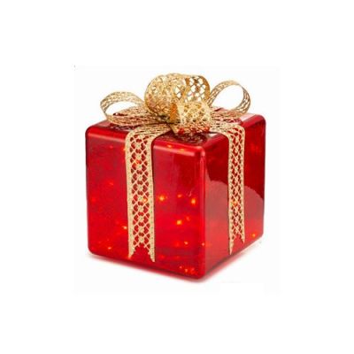Palais Royal / Regalo di Natale decorativo rosso 18 cm / vetro con led incluso