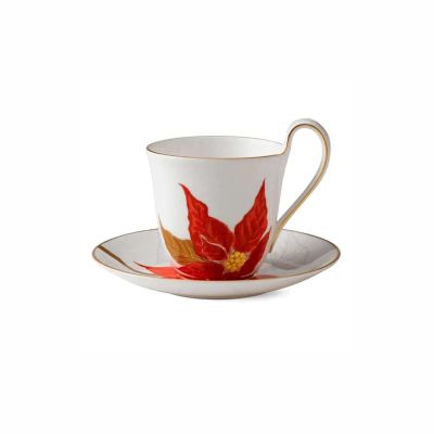 Royal Copenhagen / Flora Design / tazza da thè con piattino Stella di Natale / porcellana