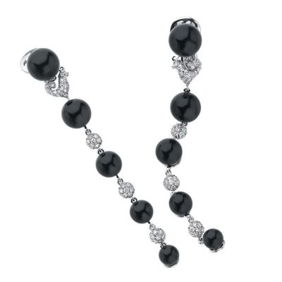 Chantecler / Bon Bon / orecchini lunghi / oro bianco, diamanti e onice