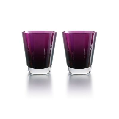 Baccarat / Mosaique / set 2 bicchieri tumblers / cristallo / viola