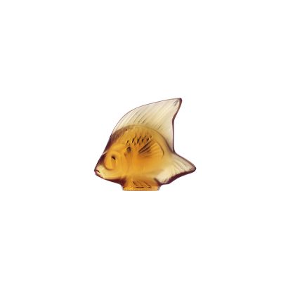 Lalique / Sculptures / Poisson – Fish / statuetta / cristallo / ambra