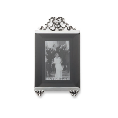 Giovanni Raspini / cornice piccola fiocco in argento / vetro 9 x 12 cm