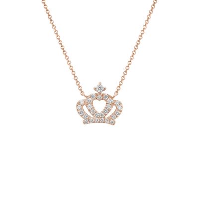 Buonocore / collana con pendente corona / oro rosa e diamanti