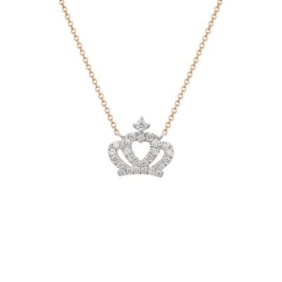 Buonocore / collana con pendente corona / oro rosa e diamanti