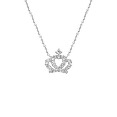Buonocore / collana con pendente corona / oro bianco e diamanti
