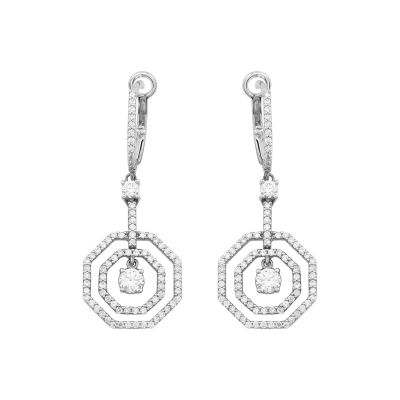 Crivelli / orecchini pendenti / oro bianco e diamanti