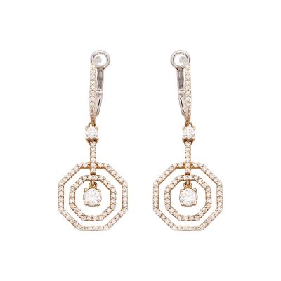 Crivelli / orecchini pendenti / oro rosa e diamanti