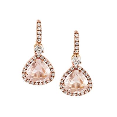 Chantecler / Divina / orecchini 1 pietra / oro rosa, diamanti e morganite