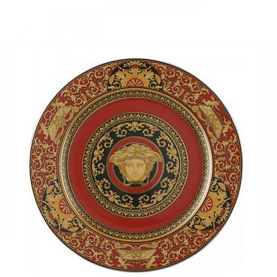 Rosenthal – Versace / Medusa / piatto presentazione 30 cm / porcellana / rosso, oro, nero