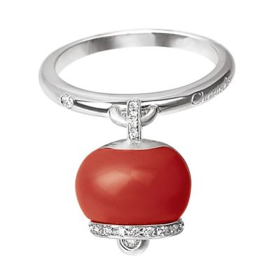 Chantecler / Campanelle / anello / oro bianco, diamanti e corallo rosso