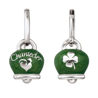 Chantecler / Et Voilà / orecchini campanelle / argento e smalto verde perlato 