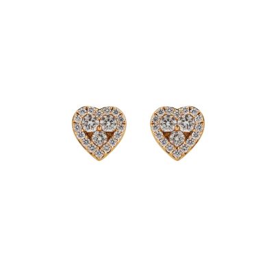 Crivelli / orecchini cuore / oro rosa e diamanti