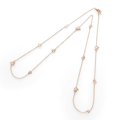 Chantecler / collana lunga 93 cm e 13 galli / oro rosa