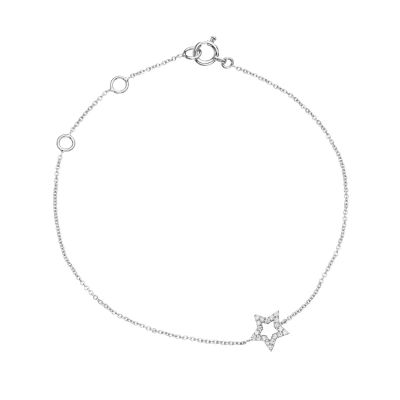 Crivelli / bracciale stellina traforata / oro bianco e diamanti