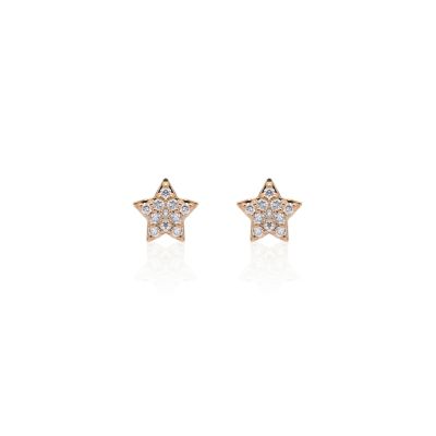 Crivelli / orecchini stellina / oro rosa e diamanti