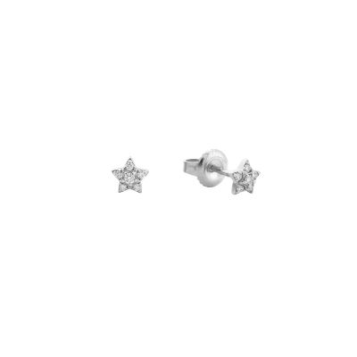 Crivelli / orecchini stellina piccoli / oro bianco e diamanti