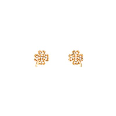 Crivelli / orecchini a quadrifoglio / oro rosa e diamanti