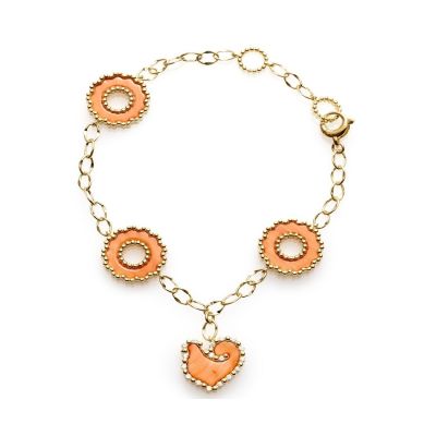 Chantecler / Anima 70 / bracciale / oro giallo, corallo salmone e diamanti