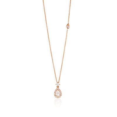Crivelli / collana con ciondolo goccia / oro rosa e diamanti bianchi