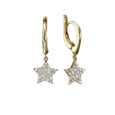 Crivelli / orecchini stella / oro giallo e diamanti
