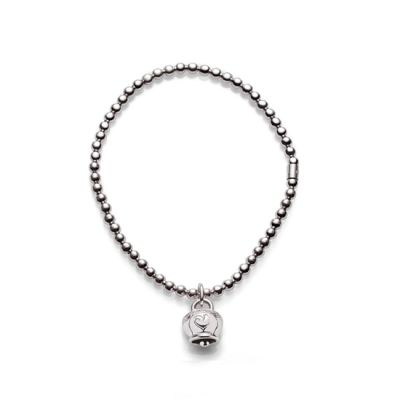 Chantecler / Et Voilà / bracciale pallinato con campanella micro / argento / misura L