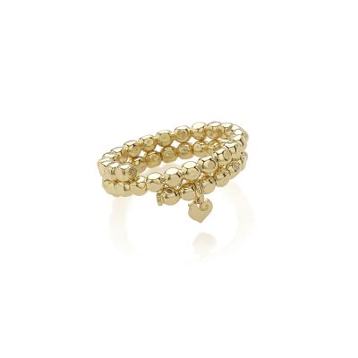 Chantecler / anello porta ciondoli con pendente micro galletto / oro giallo