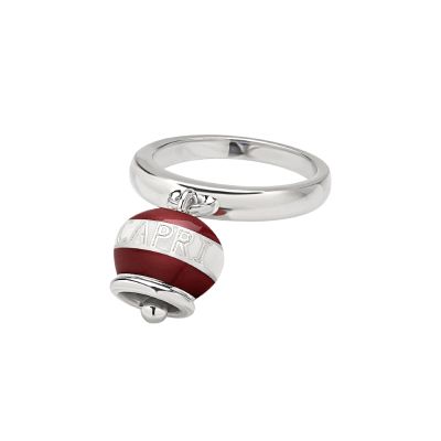 Chantecler / Capriness / anello campanella micro Dolce Vita / argento, smalto rosso e bianco