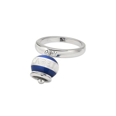 Chantecler / Capriness / anello campanella micro Dolce Vita / argento, smalto blu e bianco