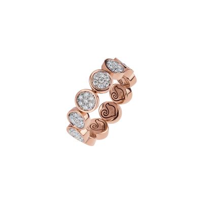 Chantecler / Paillettes / anello a fascia / oro rosa e diamanti