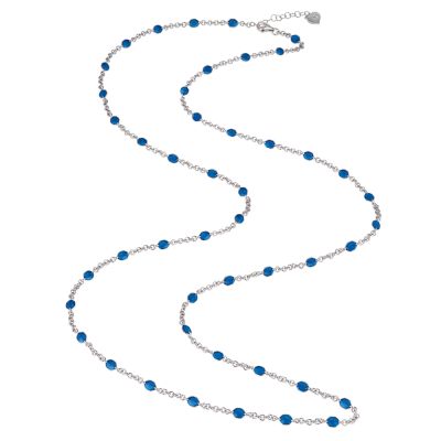 Chantecler / Et Voilà / collana catena 90 cm / argento e smalto blu
