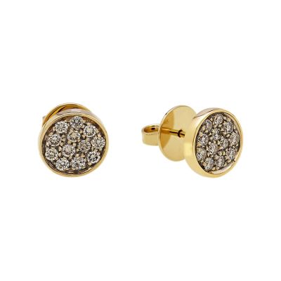 Chantecler / Paillettes / orecchini coprilobo / oro giallo e diamanti brown