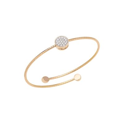 Chantecler / Paillettes / bracciale a molla / oro giallo, diamanti e smalto bianco