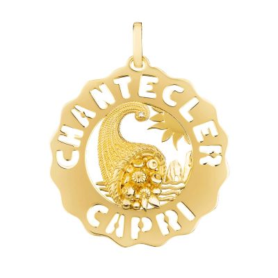 Chantecler / Logo / ciondolo grande Cornucopia / oro giallo e diamante