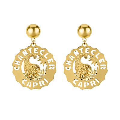 Chantecler / Logo / orecchini Cornucopia grandi / oro giallo e diamanti