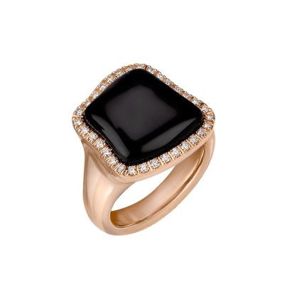 Chantecler / Enchantè / anello / oro rosa, diamanti e onice