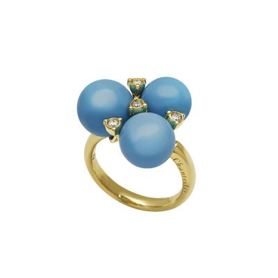 Chantecler / Cherie / anello / oro giallo, diamanti e turchese