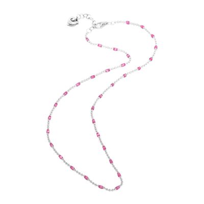 Chantecler / Et Voilà / collana catena / argento e smalto sfumato rosa