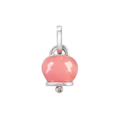 Chantecler / Et Voilà / ciondolo campanella / argento, resina color quarzo rosa e diamante