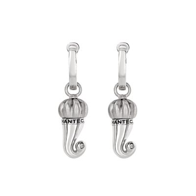 Chantecler / Corni / orecchini piccoli / argento e diamanti