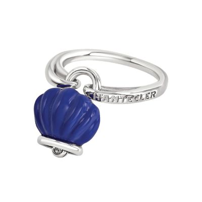Chantecler / Et Voilà / anello campanella piccola / argento, bioresina color lapislazzuli e diamante