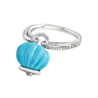 Chantecler / Et Voilà / anello campanella piccola / argento, bioresina color turchese e diamante