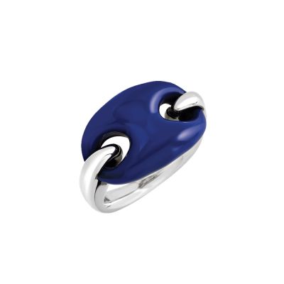 Chantecler / Capriness / anello maglia marina / argento e bioresina color lapislazzuli