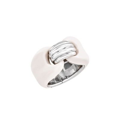 Chantecler / Capriness / anello fascia maglia marina / argento e bioresina color kogolong