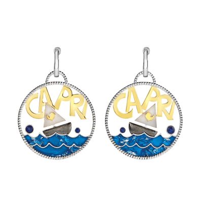 Chantecler / Logo / orecchini Moonlight grande / argento e bioresina