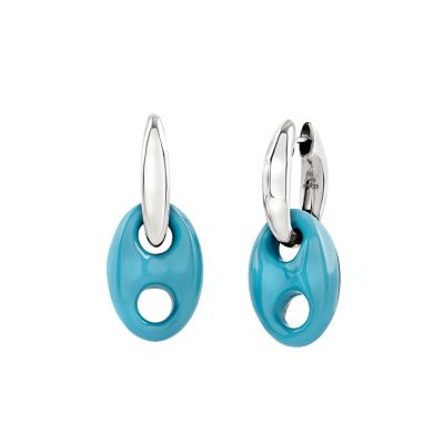 Chantecler / Capriness / orecchini maglia marina / argento e bioresina color turchese