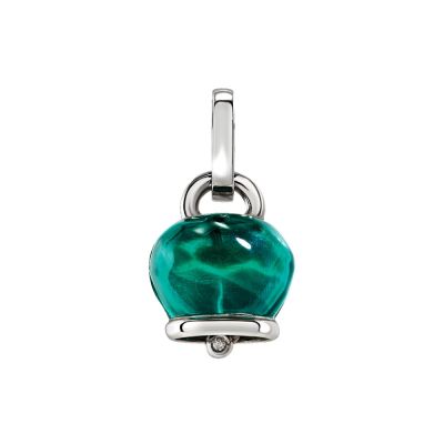 Chantecler / Et Voilà / ciondolo campanella media / argento, resina verde paraiba e diamante
