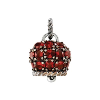Chantecler / Et Voilà / ciondolo campanella grande / argento, siamiti rosso rubino e diamante