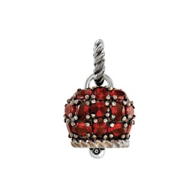 Chantecler / Et Voilà / ciondolo campanella media / argento, siamiti rosso rubino e diamante